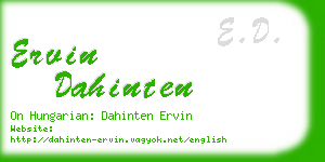 ervin dahinten business card